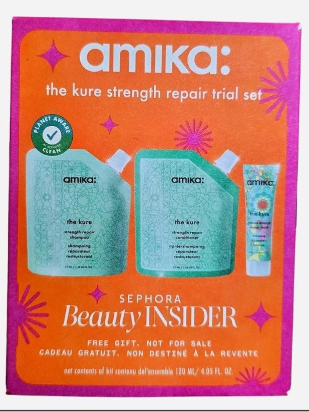 amika the kure strength repair trial travel gift set NEW! Travel Size